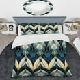 thumbnail image 2 of Designart "Dreamy Damask In Teal And Gold" Damask Bedding Covert Set - Bohemian & Eclectic Bed Set With 2 Shams, 2 of 5