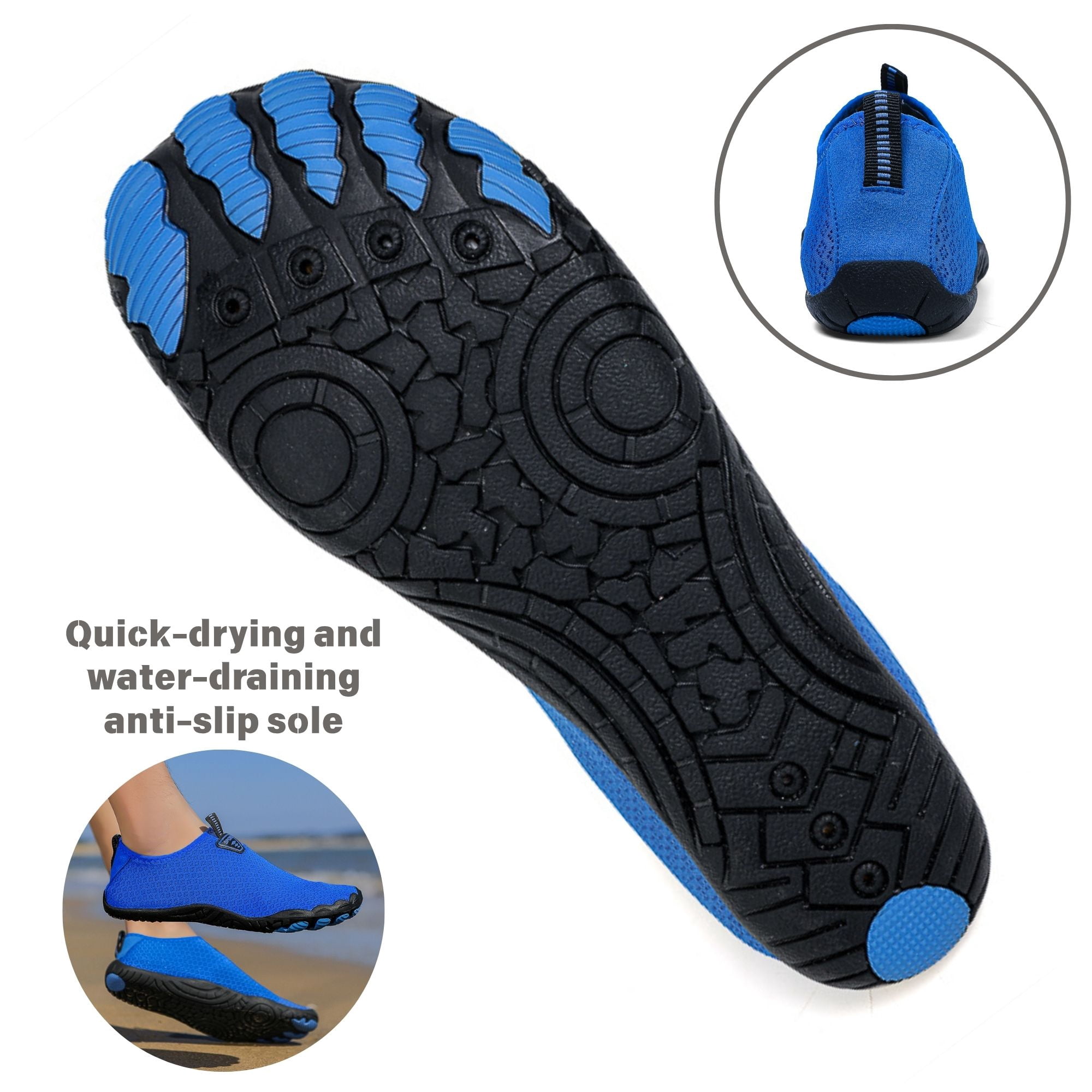 BERANMEY Water Shoes for Women Men Quick-Dry Barefoot Skin Fit Swim Shoes Lightweight Non Slip Hiking Shoes for Swimming Beach Walking Surfing Yoga