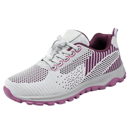 

sneakers for Women Fashion Summer And Autumn Women Sneakers Flat Non Slip Mesh Breathable Casual Lace Up Mesh Dress Sandals for Women Grey