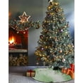 thumbnail image 3 of Green Marble Christmas Tree Skirt 48 Inches Large Christmas Skirt Tree, Modern Abstract Art Yellow Lines Ink Painting Tree Skirt Christmas Decorations for Fireplace Party Holidays Indoor Outdoor, 3 of 7