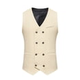 thumbnail image 1 of Men's Retro Double Breasted Vest - Fashionable Solid Color Suit Waistcoat, Polyester for Work/Wedding Events, 1 of 2