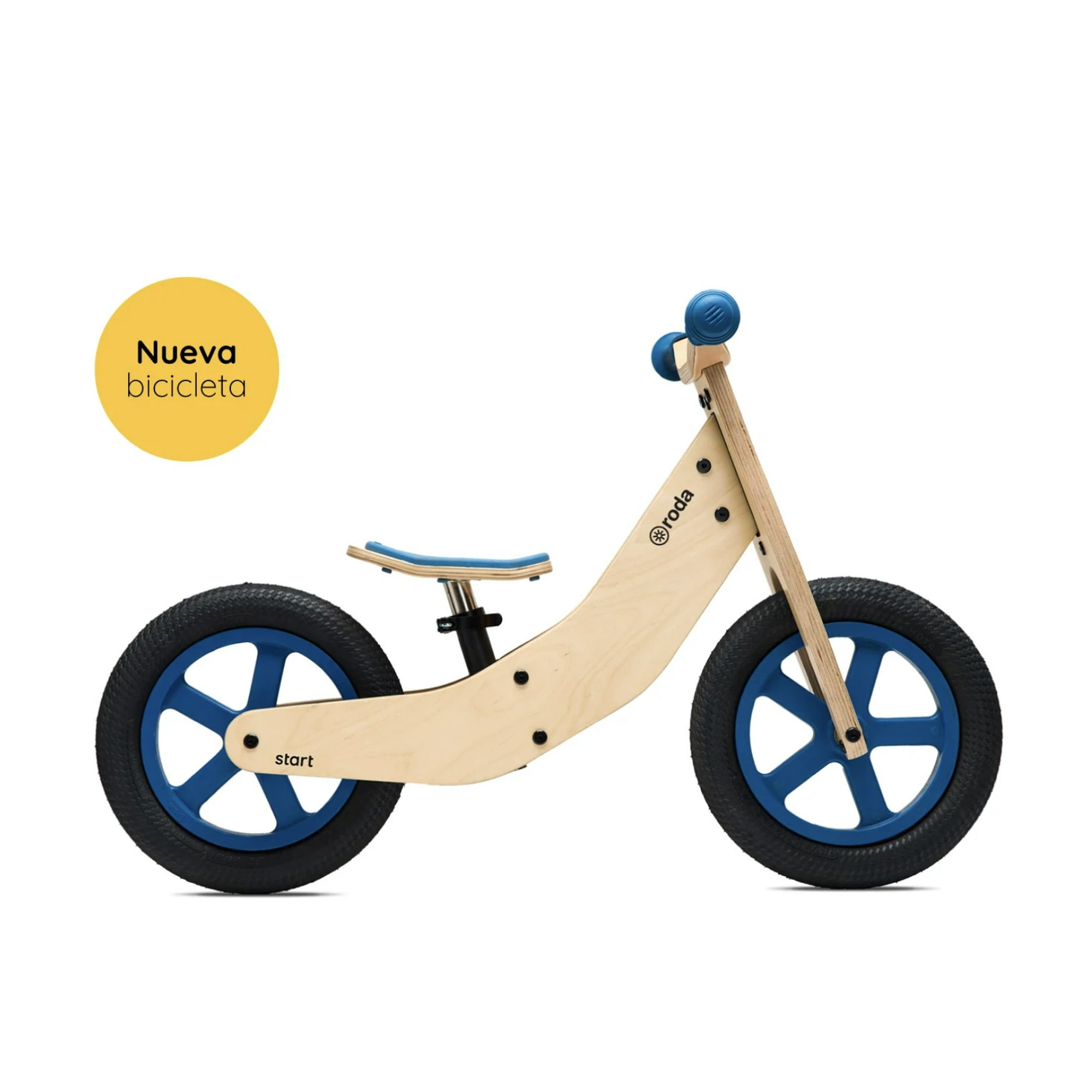 Bicicleta Aprendizaje Balance Roda Start Madera Azul