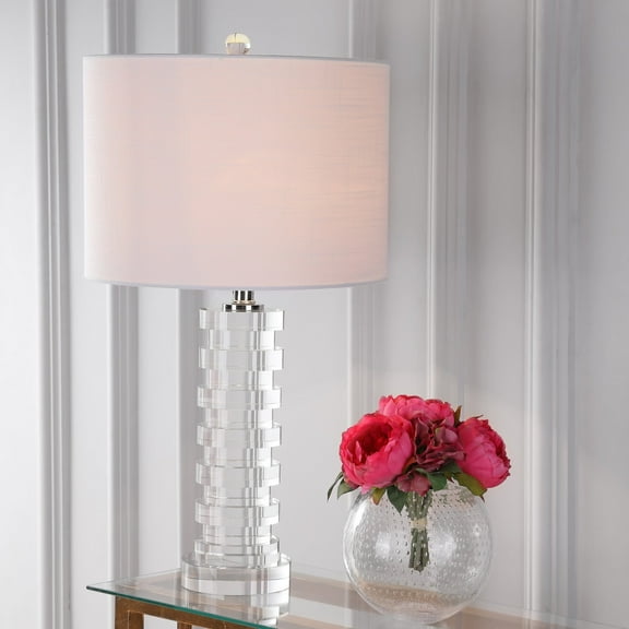 JONATHAN Y Sasha 25" Crystal LED Table Lamp, Clear, JYL5020A