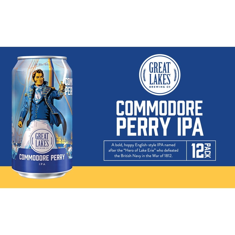 Great Lakes Commodore Perry IPA Craft Beer, 12 fl oz, 12 Pack Cans