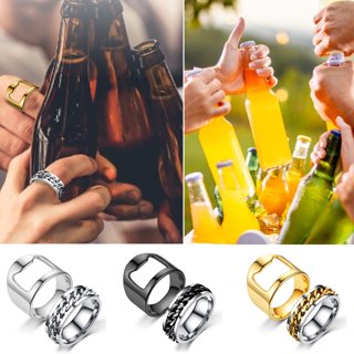 Bottle Opener Ring, Open Beer Ring Can Reduce Pressure, Men's Rotating  Chain Titanium Steel Ring, Couple Stainless Steel Ring - Temu United Arab  Emirates