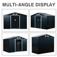 thumbnail image 4 of Outsunny 9' x 6' Metal Storage Shed Organizer, Garden Tool House with 4 Vents and 2 Sliding Doors for Backyard, Patio, Garage, Lawn, Dark Gray, 4 of 12