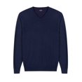 thumbnail image 1 of Krumba Chandail Classique à Enfiler Surdimensionné en Coton à Col en V pour Homme TG Bleu Marine, 1 of 5