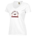 thumbnail image 2 of Women's  White Virginia Tech Hokies Arch Logo Comfort Wash V-Neck T-Shirt, 2 of 3