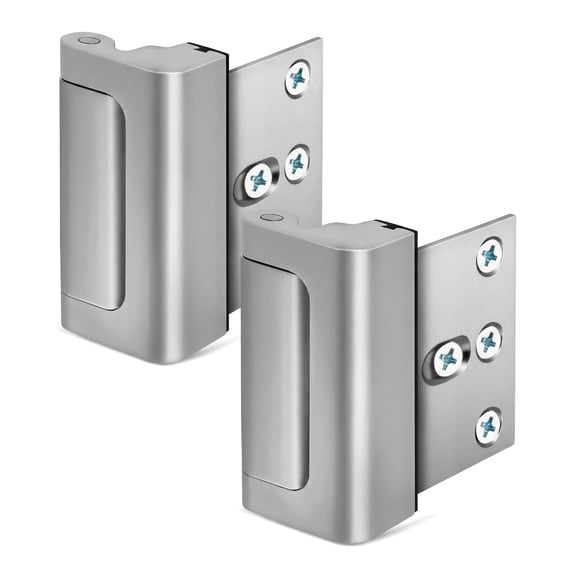 Home Door Reinforcement Flip Lock 2 Pack, Heavy Alloy Security Latch for Interior & Inward Swing Entry Doors, Easy Install Anti-Pry Door Safety Lock