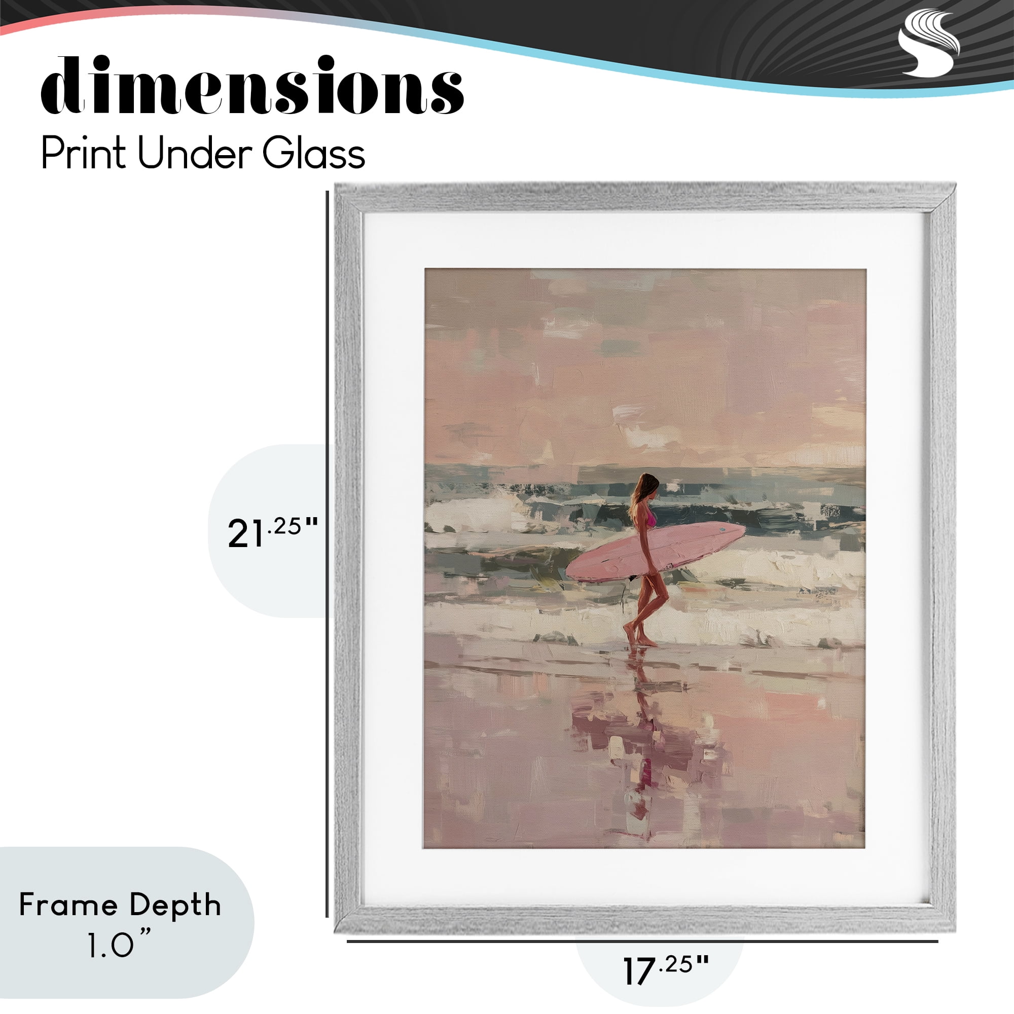 Stupell Industries Rider Of The Waves Gray Framed Print Under Glass, design by Svetlana Aleynikova