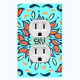 thumbnail image 1 of Metal Light Switch Plate Cover Orange Blue Flower Tile Pattern TIL003, 1 of 13