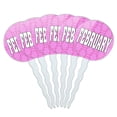 thumbnail image 1 of February Month of the Year Cupcake Picks Toppers - Set of 6, 1 of 1