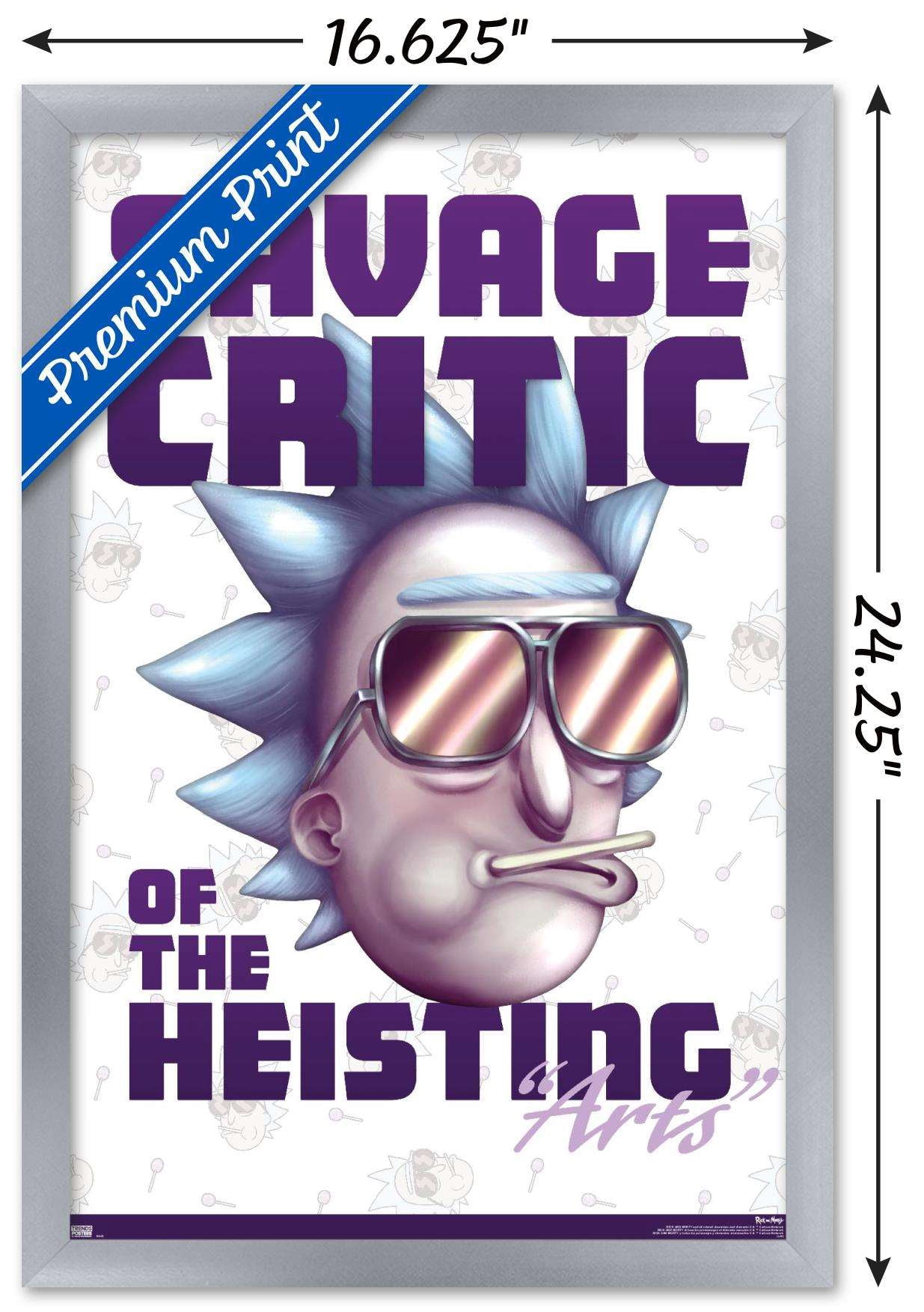 Rick And Morty - Savage Critic Wall Poster, 14.725" x 22.375", Framed