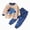 H140-Dark Blue, variant on NOLDARES Boys Girls Pajamas Pjs Toddler 2 Piece Sleepwear Kids Clothes Set Long Sleeve Fall Winter Set(H140-Dark Blue)