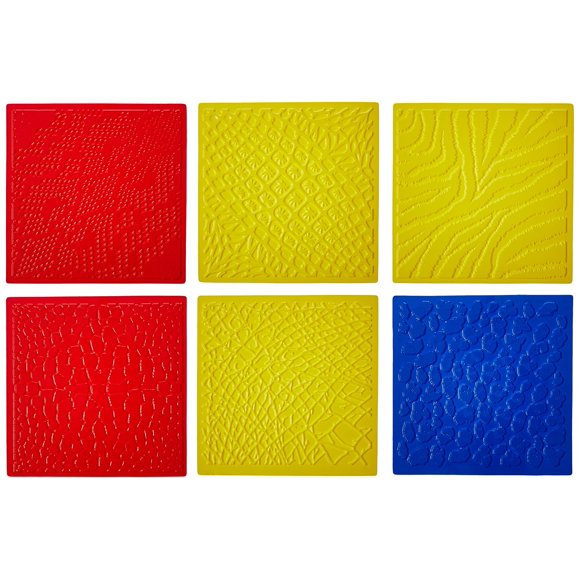 Platos para frotar Roylco Animal Skins, 7 x 7 cm, paquete de 6 unidades, R5817