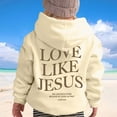 thumbnail image 4 of Tiijoy Hoodie for Girls Jesus Letter Print Hooded Sweatshirt Pullover Top, Sizes 4-5, 4 of 7