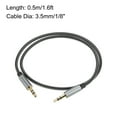 thumbnail image 3 of 3.5mm Aux Cable Male to Male Auxiliary Audio Cable HiFi Headphone Cord 1.6ft Nylon Braided for Phone Stereo, Grey, 3 of 4