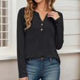 thumbnail image 1 of MHFRRA Camisa de Manga Larga con Cuello En V y Botones para Mujer, Blusa Informal para Otoño e Invierno, Cómoda, de Tela Suave, Elegante, para Uso Diario. Negro, 1 of 7