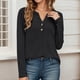 thumbnail image 1 of MHFRRA Camisa de Manga Larga con Cuello En V y Botones para Mujer, Blusa Informal para Otoño e Invierno, Cómoda, de Tela Suave, Elegante, para Uso Diario. Negro, 1 of 7