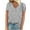 Gray, variant on Women's Trendy Stripe Print T Shirts V Neck Short Sleeve Tops Loose Fit Work Clothes Casual Dressy Blouses