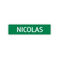 thumbnail image 1 of Nicolas Boys Children Name Letter Printed Plaque Decoration Label Wall Novelty Indoor Outdoor Aluminum Sign 4"x18", 1 of 1