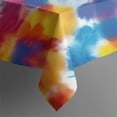 thumbnail image 5 of Colorful Rainbow Tie Dye Spiral Pattern Square Tablecloth,Waterproof Square Table Cover,Wipeable Spillproof Washable Table Cover for Home Kitchen Party Decor 60"x60"(152x152cm), 5 of 6
