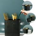 thumbnail image 3 of UEETEK Household Cutlery Holder Black Stainless Steel with Water Drainage for Kitchen, 3 of 5