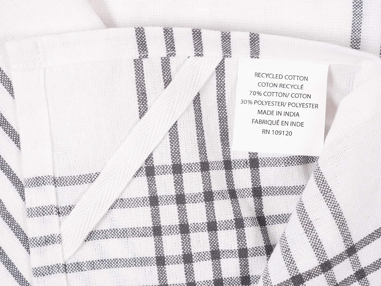 KAF Home Soho Kitchen Towels, Soft and Absorbent Flat Dish Towels, 18” x 28”, Charcoal, 10 Pack