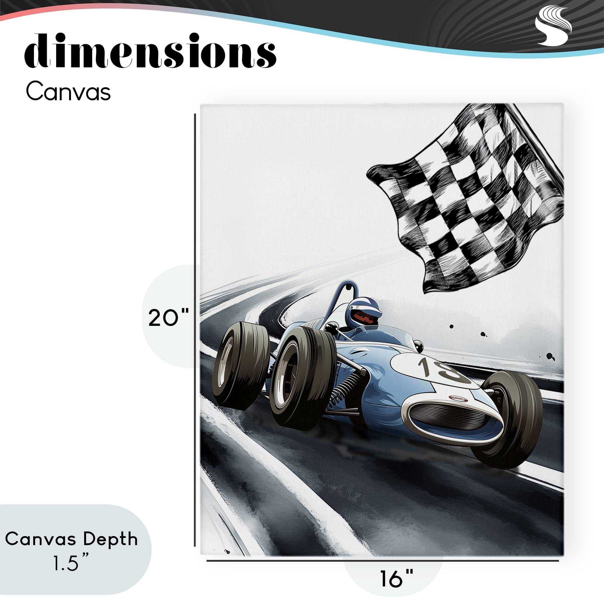 Stupell Industries Dynamic Racecar Driving Canvas Wall Art, design by Christine Simpson Art