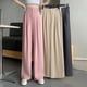 thumbnail image 4 of Pantalones de traje para mujer, estilo coreano, holgados, de cintura alta, con pierna ancha, adelgazantes, rectos, informales, de verano, 4 of 6