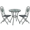 thumbnail image 1 of 3pc Bistro Mosaic Set Table À Manger Chaises 2 Places Pliantes, 1 of 10