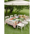 thumbnail image 5 of 60x84 Inch Outdoor Tablecloth with Umbrella Hole Zipper Rectangle Spring Easter Rectangular Tablecloths Outside Waterproof Colorful Tulip Floral Eggs Pink Plaid Rustic Patio Table Cover for Picnic, 5 of 8