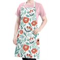 thumbnail image 5 of Pioneer Flower Floral Print Pattern Apron-Garden Aprons for Women with Pockets-Cotton Linen Waterproof Kitchen Cooking Gardening Aprons Adjustable for Kitchen,Cooking,BBQ and Salon 33x27 Inch, 5 of 7