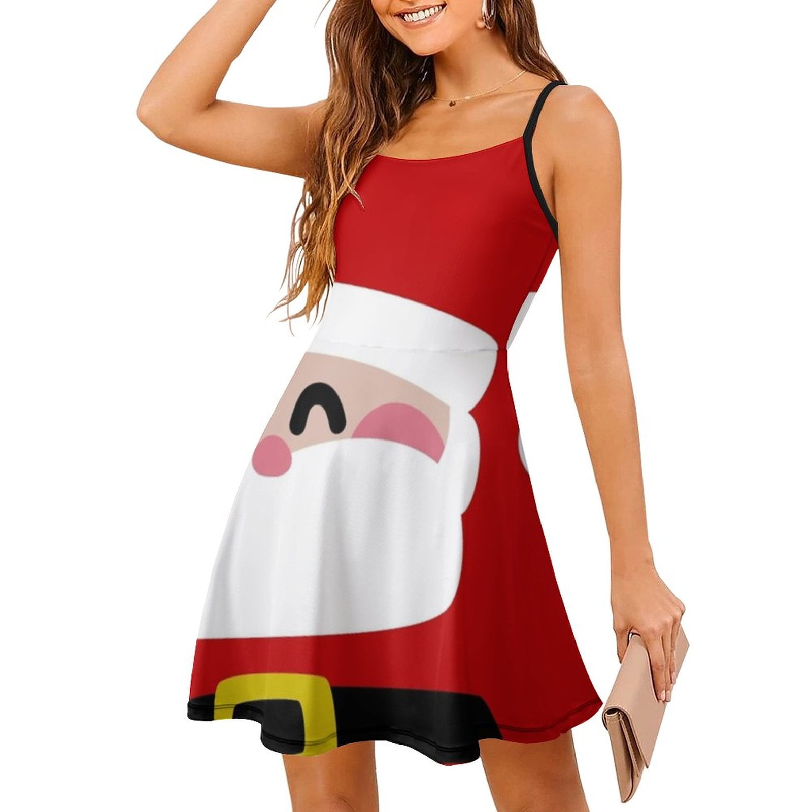 Merry Christmas Santa Claus Sweet Elegant Dress Women Korean Kawaii Square  Collar Dress Christmas Xmas Gretting Holiday - Walmart.ca