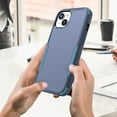 thumbnail image 4 of Feishell for iPhone 15 Plus Durable Rugged Case, [Three Layers Protection] [Military Grade Drop Protection] Heavy Duty Shockproof Anti-Scratch Support Wireless Charging Phone Case, Blue+Green, 4 of 6