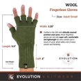 thumbnail image 5 of Wool Knit Fingerless Gloves - Made in the USA - Super Soft Merino Wool - Small - Moss Green, 5 of 6