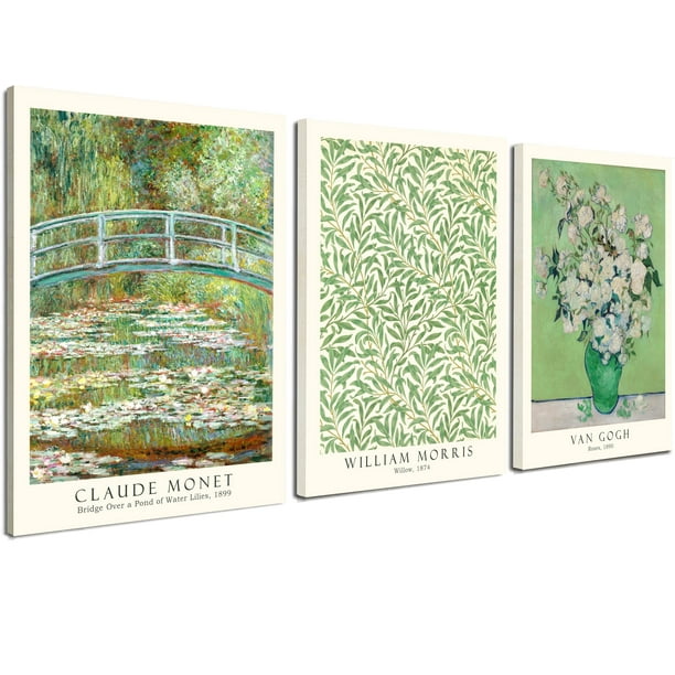 Set de arte de pared Induslyfe, lienzo enmarcado con césped, 30 x 40 cm, 3 unidades