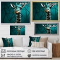 thumbnail image 4 of Designart "Cubist Grace Of The Green Giraffe II" Animals Giraffe Floater Framed Wall Art Living Room, 4 of 5