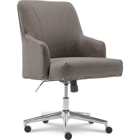 Scranton & Co Modern Home Office Chair in Soft Medium Gray Fabric