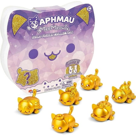 Aphmau MeeMeows Gold Figure Collection Set (6 Exclusive Gold MeeMeeows Figures)