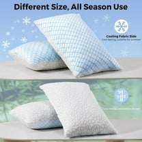 Size Pillows Set of 2, Shredded Memory Foam Pillows, Cooling Pillow  2 Pack, Foam Pillow for Sleeping, Adjustable Firm Bed Pillow for Side, Back and Stomach Sleepers