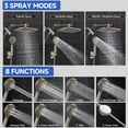 thumbnail image 4 of Ophanie 12 Inch Coverage High Pressure Rain Shower Head Combo with Extension Arm - Wide Rainfall & 5 Modes Handheld Showerhead, Dual Anti-Clog Nozzles for Ultimate Shower Experience, Starlight, 4 of 10