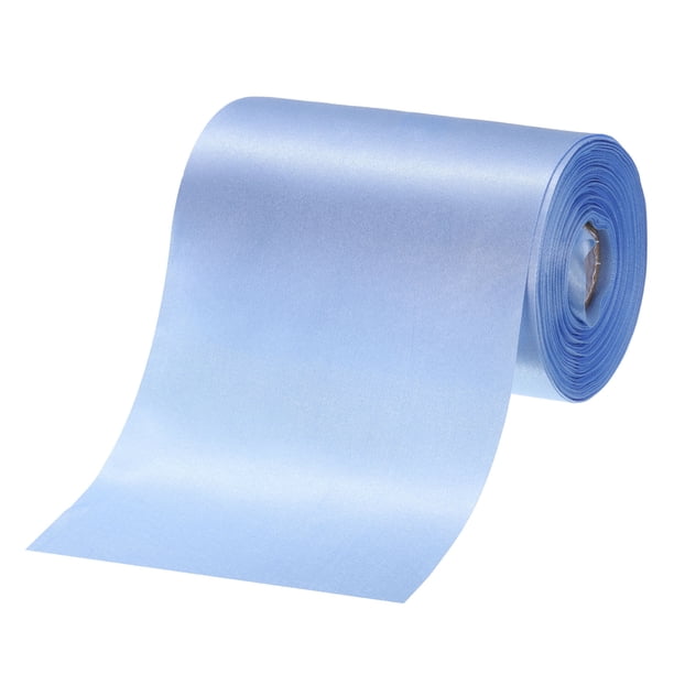 Cinta de satén azul en polvo de 4 pulgadas x 24 yardas para decoración de regalos, poliéster