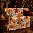 thumbnail image 3 of Autumn Harvest Pumpkin Watercolor Garden Artwork, Cozy Friendship Quote Scene, Warm Flannel Blanket for Living Room and Reading Nook, Art Lovers Thanksgiving Gift, Festive Home Decor, 3 of 9