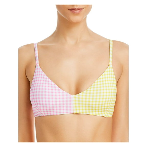 Aqua Swim Womens Checkered Pool Bikini Swim Top