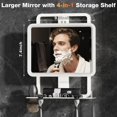 thumbnail image 4 of PYYNA-Shower Mirror Fogless for Shaving, Fogless Mirror for Shower with 360° Adjustable Large Reflective Surface and Storage Shelf, Shatter-Resistant, Easy Installation No Drilling Required,White, 4 of 4