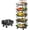 Black-5 Tier, variant on Alexent 4-Tier Foldable Rolling Storage Cart, No Assembly, Space-Saving Metal Organizer with Wheels for Kitchen Pantry Bathroom