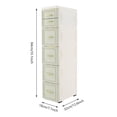 thumbnail image 2 of 5-Tier 6-Drawer Narrow Storage Cabinet with Wheels, Slim Plastic Vertical Organizer, Mobile Rolling Utility Cart for Small Space Office Living Room Bedroom Garage (Green), 2 of 13