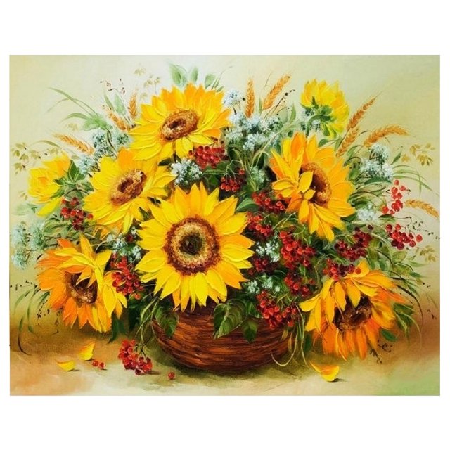 Cuadros Decorativos Kit de bordado de punto de cruz de girasol de pintura de diamante de taladro completo DIY 5D DQrwqpou Nuevos Originales
