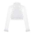 thumbnail image 4 of YONGHS Girls Satin Long Sleeve Bolero Shiny Rhinestone Kids Shrug Dress Coat for Special Occasion White 10, 4 of 7